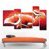 Painting by Numbers Flowers Red 5-Panel